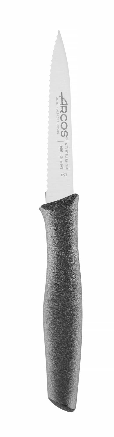 Nóż do obierania, spiczasty, ząbkowany seria NOVA, Arcos, NOVA, czarny, (L)211mm, Ząbkowany