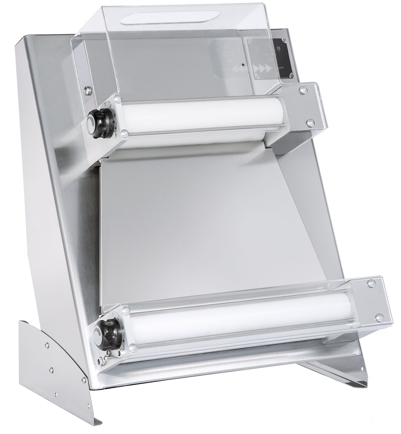 Wałkownica elektryczna do pizzy „Touch and Go” 400, Prismafood, waga porcji ciasta 0,22-0,90 kg, 230V/250W, 585x435x(H)715mm