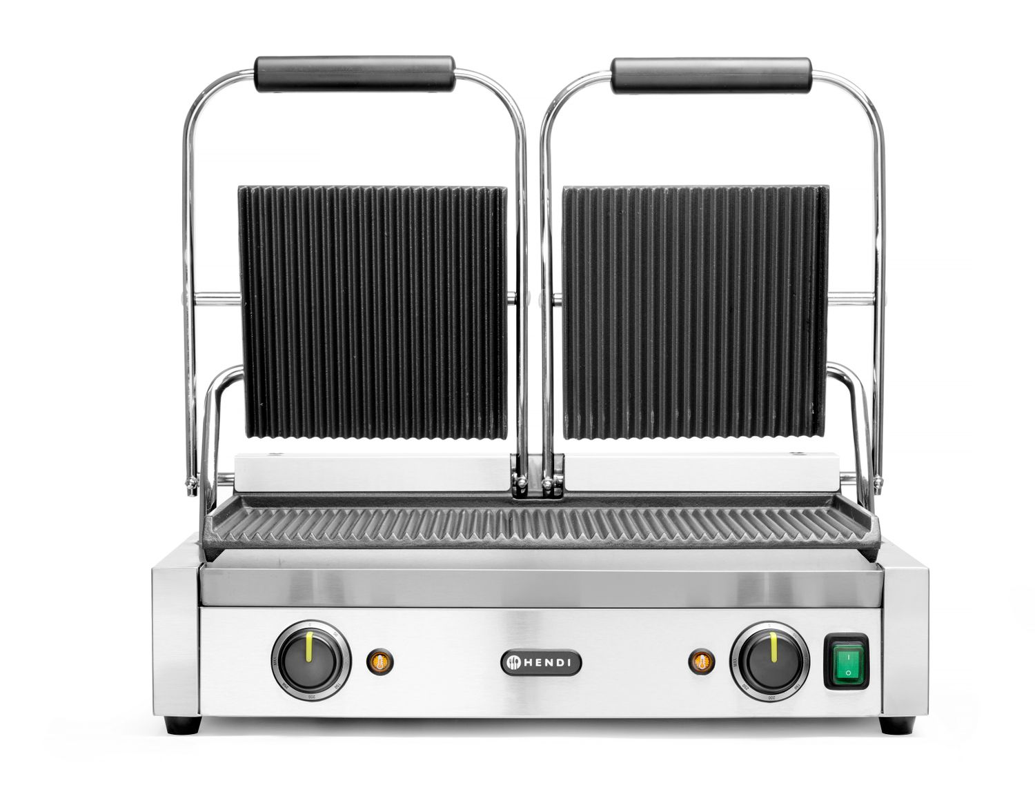 Grill kontaktowy podwójny Ryflowany, HENDI, góra i dół ryflowane, 230V/3600W, 570x375x(H)216mm