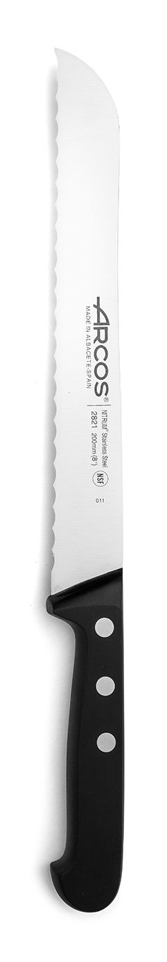 Nóż do pieczywa, seria UNIVERSAL, Arcoroc, UNIVERSAL, czarny, (L)320mm, Ząbkowany