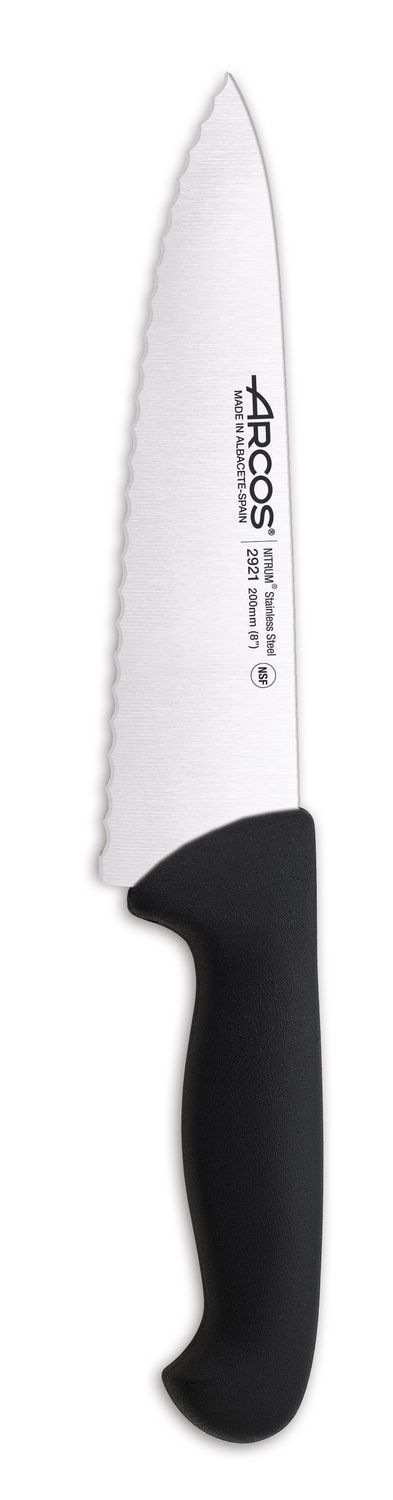 Nóż szefa kuchni, ząbkowany, seria 2900, Arcos, czarny, (L)333mm