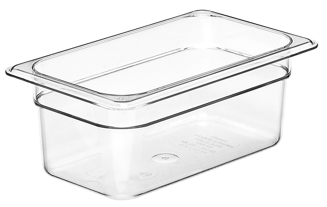 Pojemnik Camwear GN 1/4 z poliwęglanu, Cambro, GN 1/4, 2,5L, transparentny, 162x265x(H)100mm