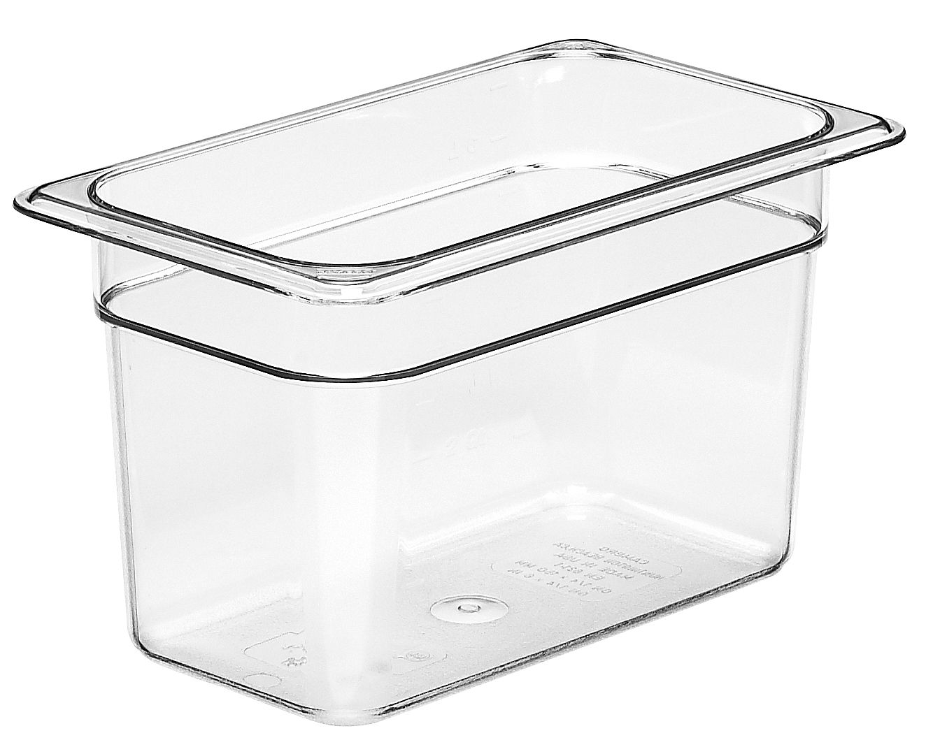 Pojemnik Camwear GN 1/4 z poliwęglanu, Cambro, GN 1/4, 3,7L, transparentny, 162x265x(H)150mm