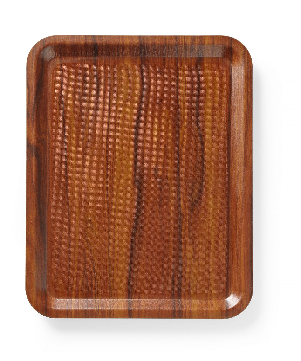 Taca do serwowania, prostokątna, antypoślizgowa, laminowana, AmerBox, mahoniowy, 460x360mm