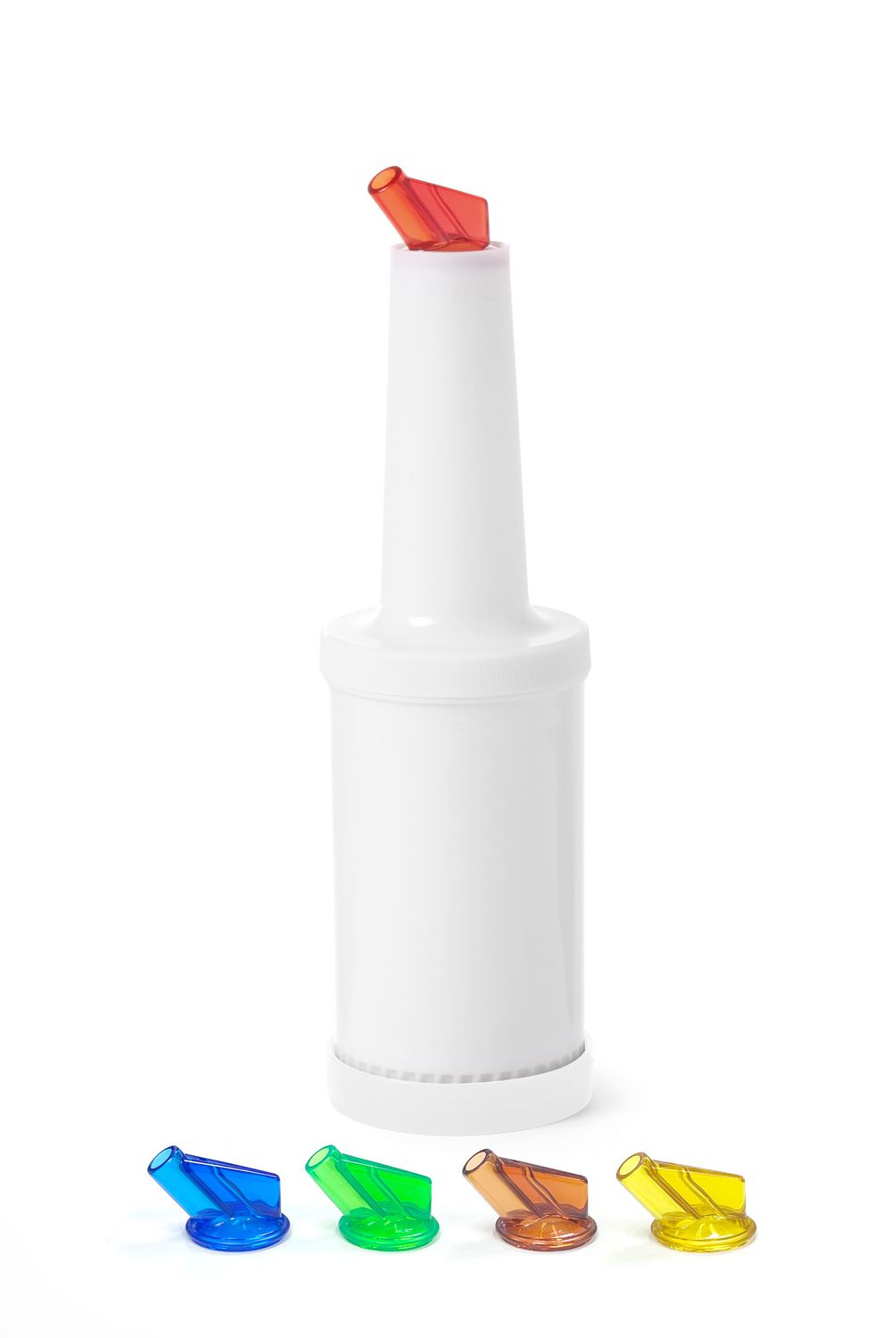 Dyspenser barmański z wymiennymi końcówkami, BarUp, 0,8L, biały, ⌀90x(H)300mm