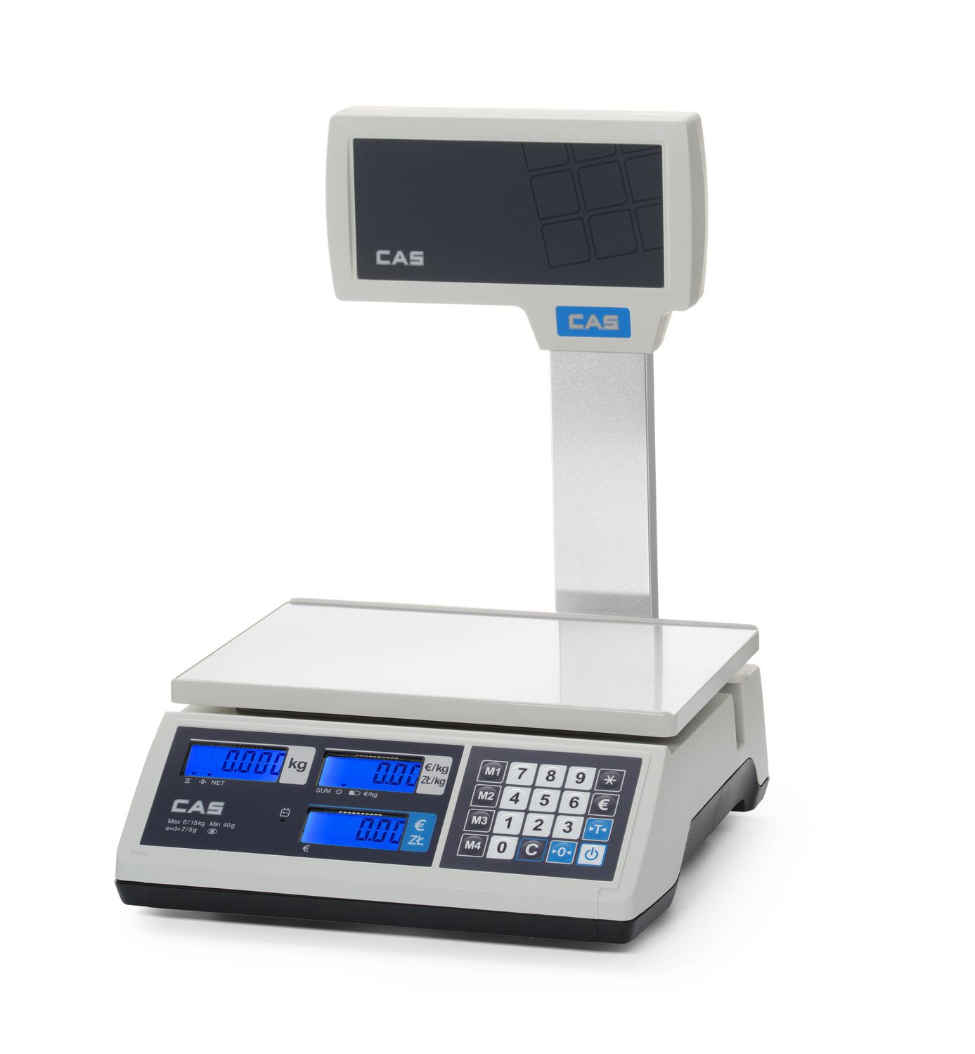 Waga kalkulacyjna z legalizacją z wysięgnikiem, 15 kg, CAS, 304x324x(H)419mm