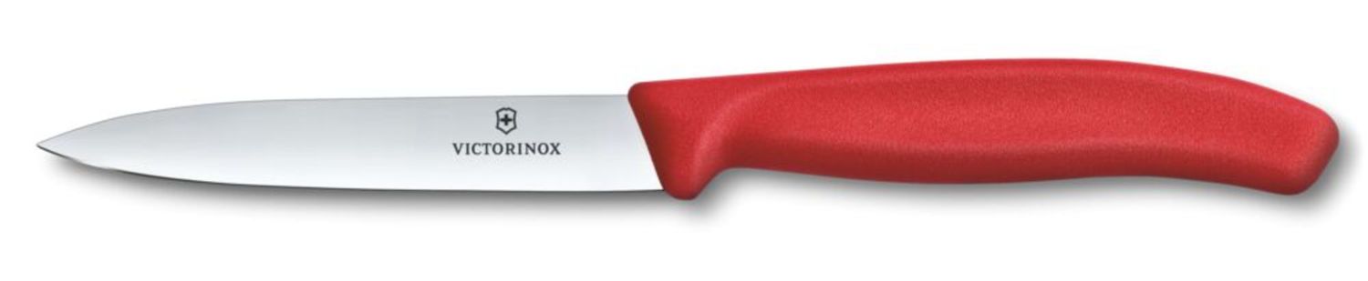 Nóż do jarzyn gładki, Victorinox, czerwony, (L)212mm