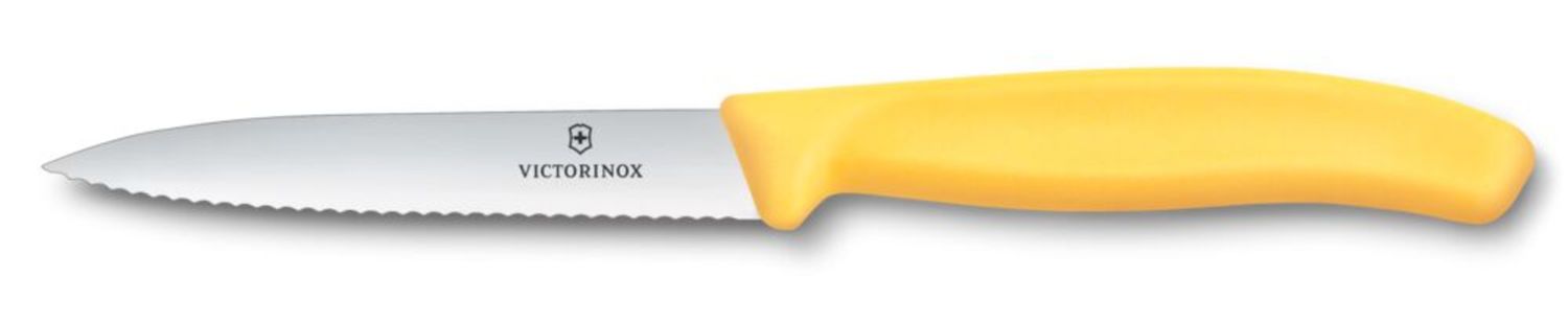 Nóż do warzyw, ząbkowany, Victorinox, żółty, (L)212mm