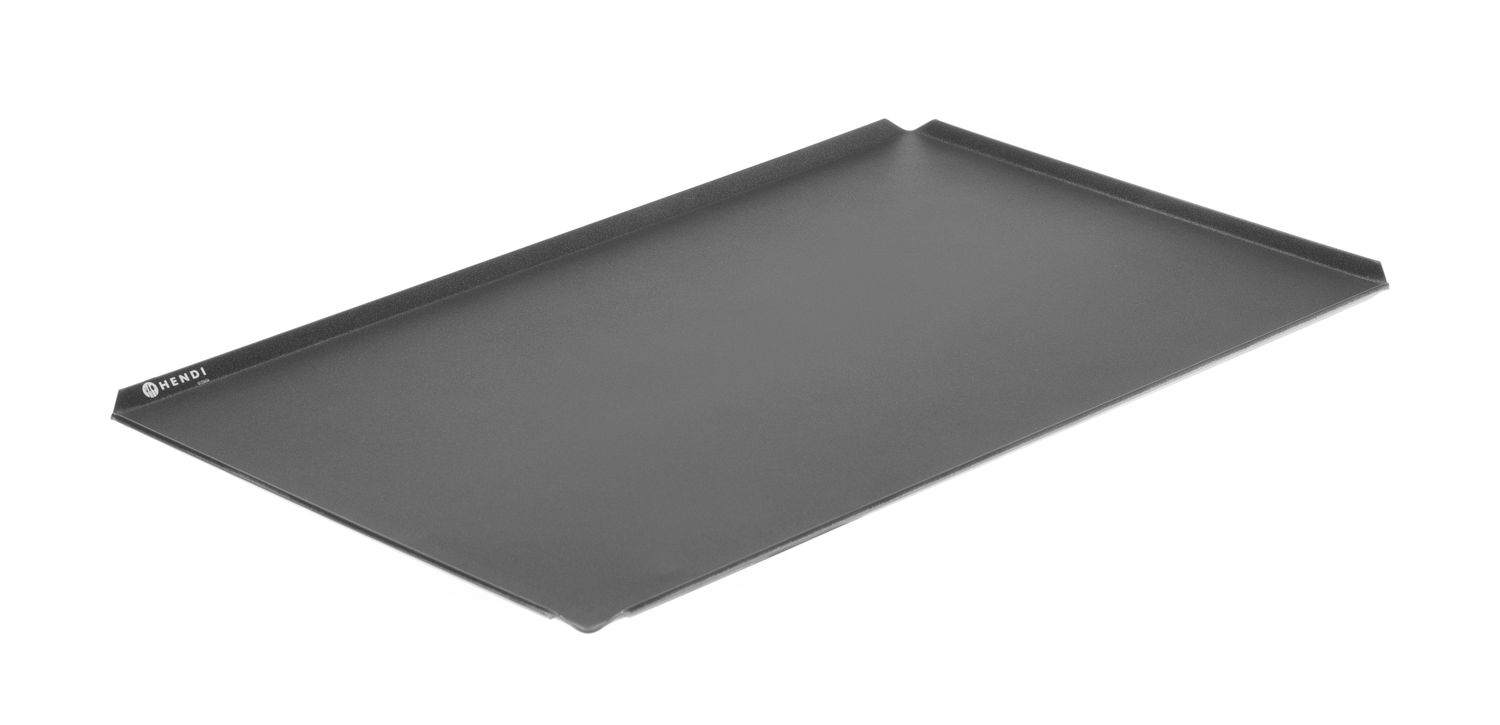 Blacha wypiekowa, z powłoką nieprzywierającą, z 4 rantami, HENDI, GN 1/1, czarny, 530x325x(H)10mm, Prostokątny