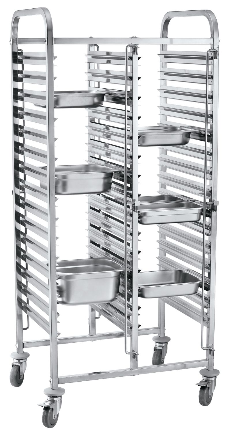 Wózek do transportu pojemników podwójny 30×GN 1/1, HENDI, 798x610x(H)1710mm