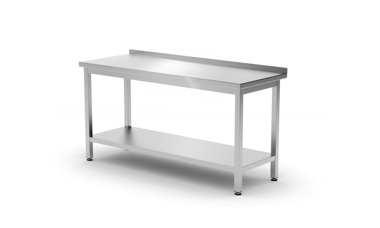 Stół przyścienny z półką – skręcany, głębokość 600 mm, HENDI, Kitchen Line, 1200x600x(H)850mm