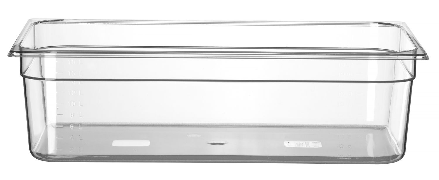 Pojemnik GN 1/1 z poliwęglanu, HENDI, Profi Line, GN 1/1, 21L, transparentny, 530x325x(H)150mm