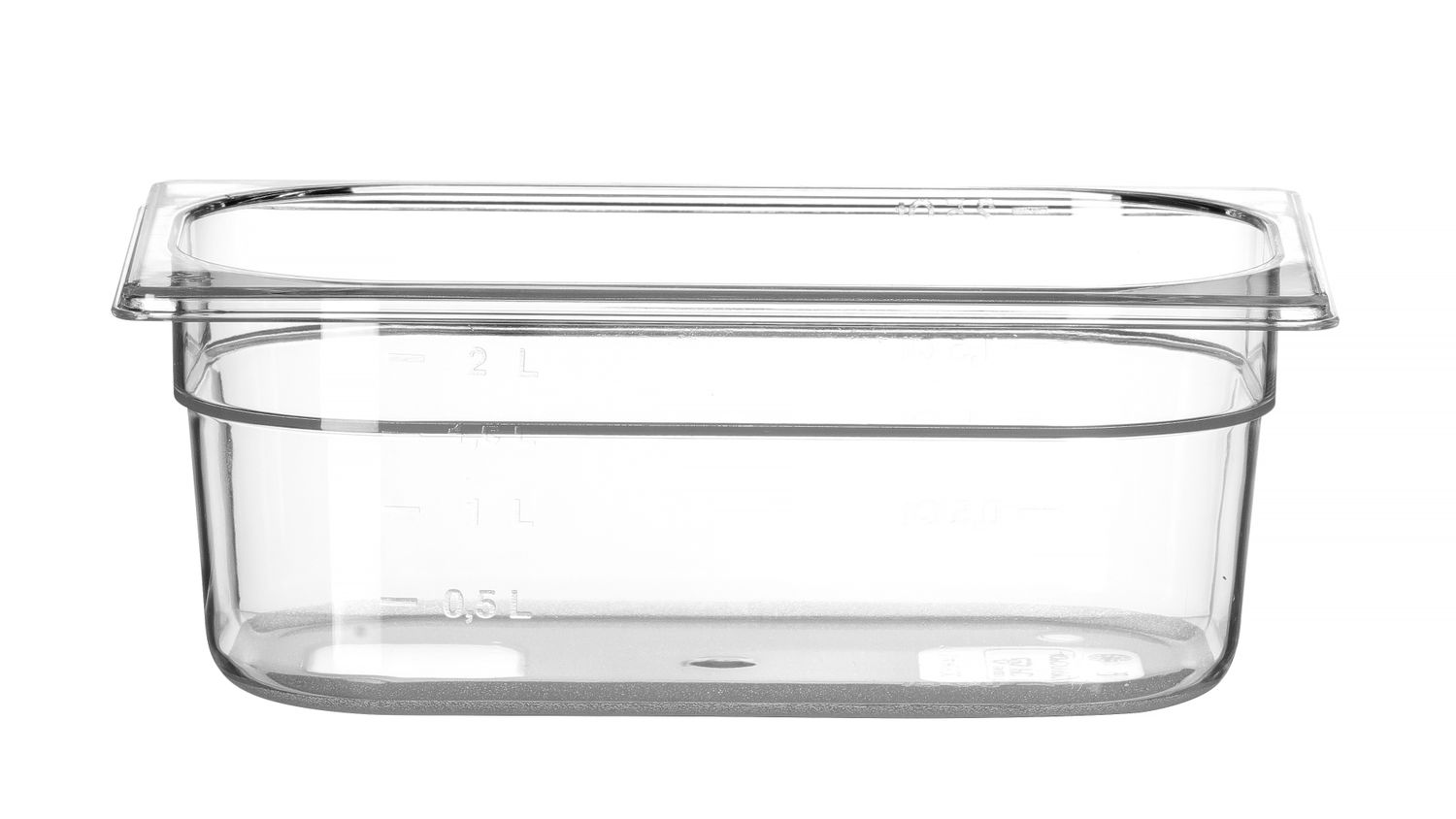 Pojemnik GN 1/4 z poliwęglanu, HENDI, Profi Line, GN 1/4, 2,8L, transparentny, 265x162x(H)100mm