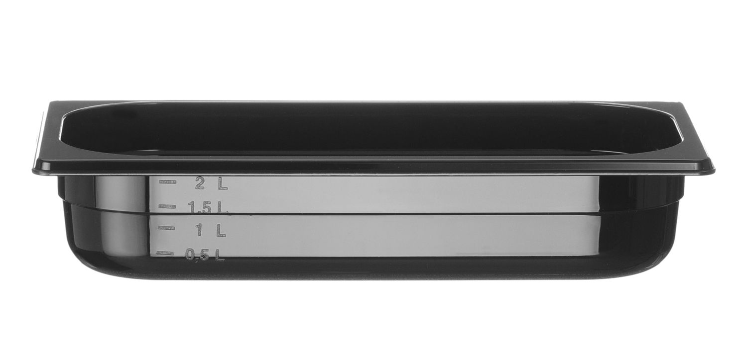 Pojemnik GN 1/3 z czarnego poliwęglanu, HENDI, Profi Line, GN 1/3, 2,5L, czarny, 325x176x(H)65mm