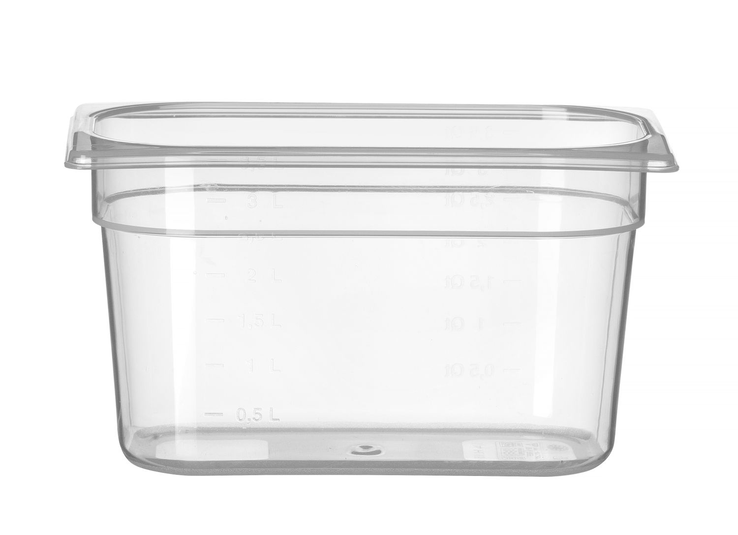 Pojemnik GN 1/4 z polipropylenu, HENDI, Profi Line, GN 1/4, 3,5L, transparentny, 265x162x(H)150mm