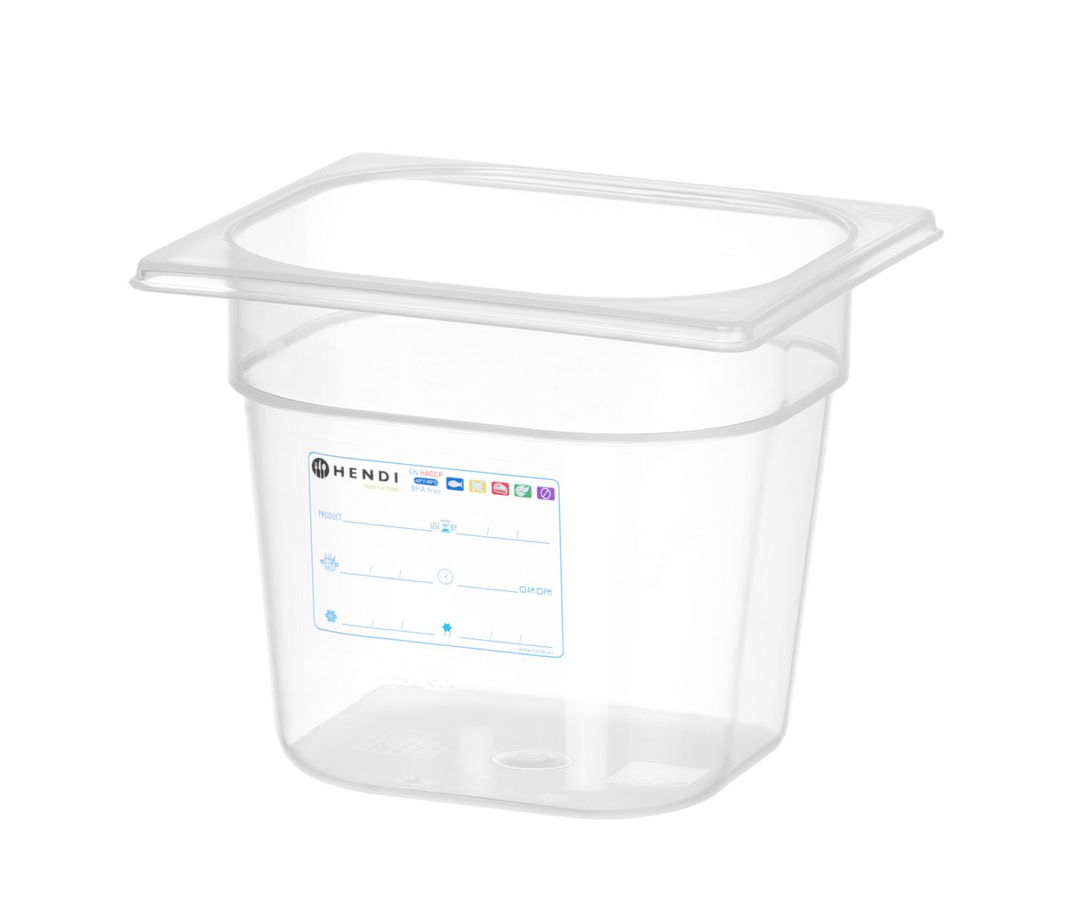 Pojemnik GN 1/6 HACCP, HENDI, GN 1/6, 2,4L, transparentny, 176x162x(H)150mm