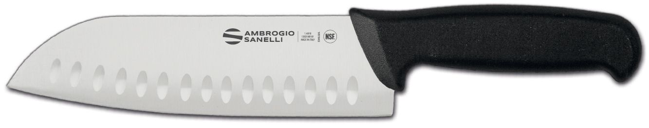 Nóż Santoku Supra, Ambrogio Sanelli, ostrze ze żłobieniami, (L)320mm