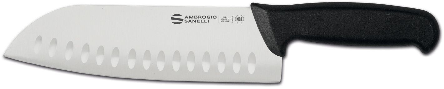 Nóż Santoku Supra, Ambrogio Sanelli, ostrze ze żłobieniami, (L)340mm